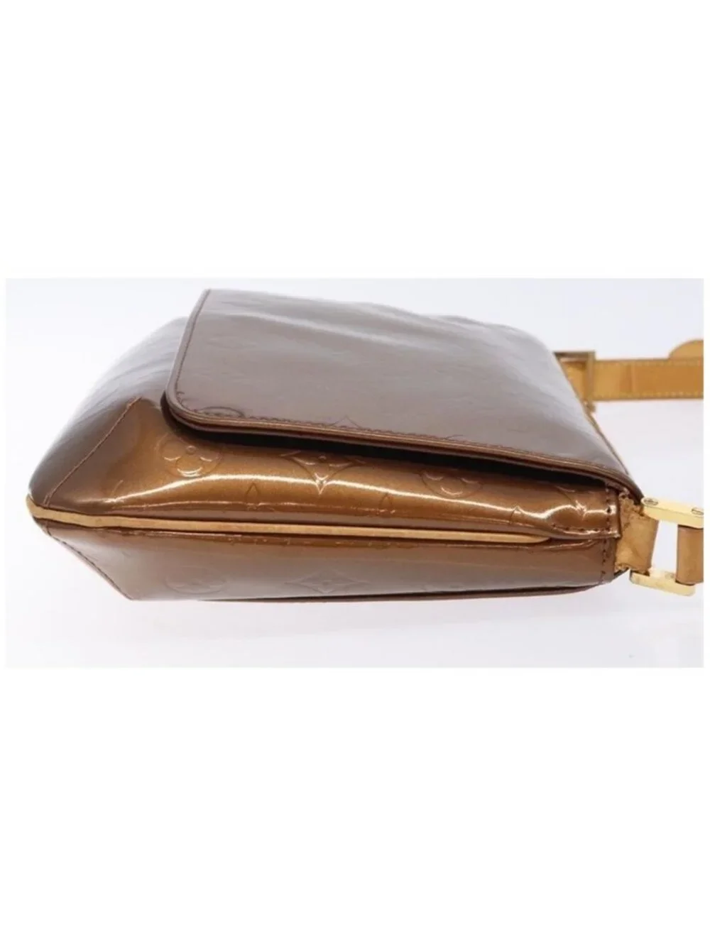 Authentic LOUIS VUITTON Monogram Vernis Thompson Street Bag Bronze M91124 LV